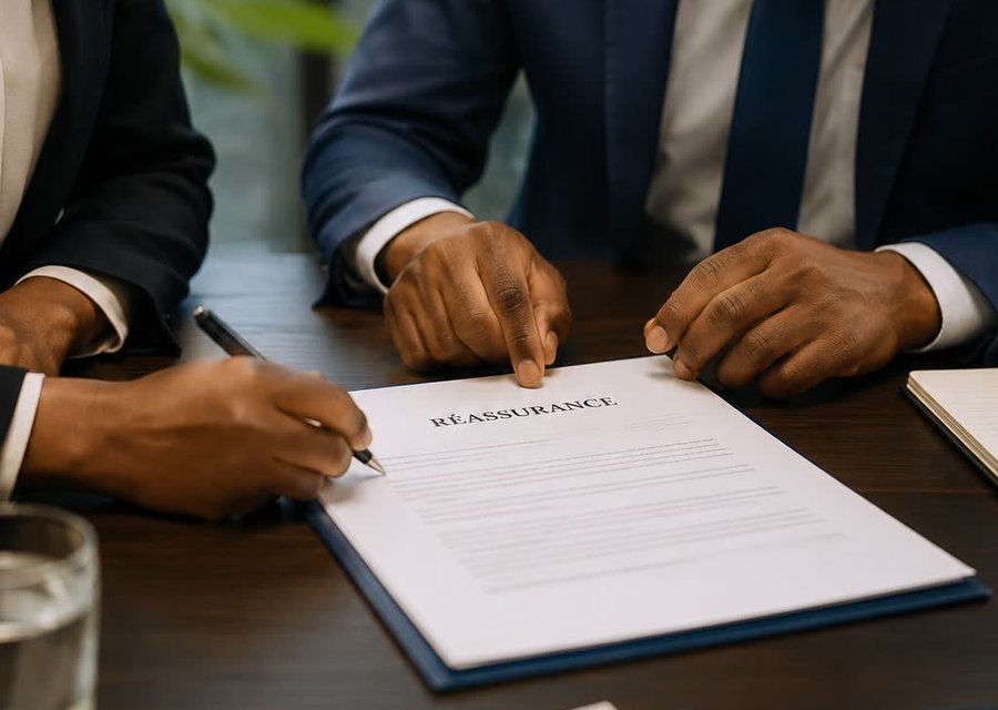 Reinsurance treaty being reviewed and signed